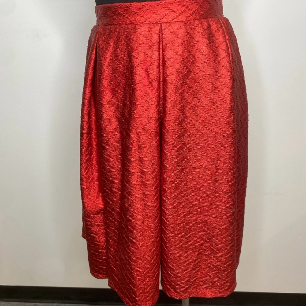 LuLaRoe Red Textured Midi Skirt